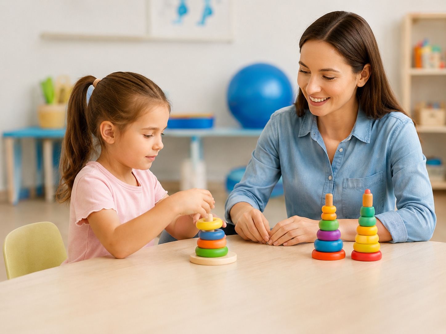 Child engaging in occupational therapy activities